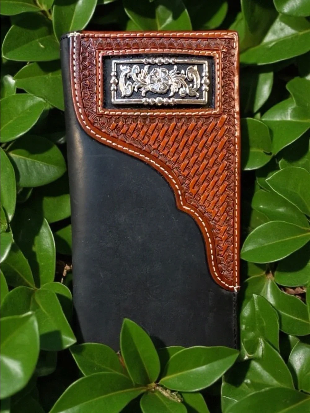 MEN'S WESTERN 3D WALLET/CHECKBOOK GENUINE LEATHER LONG BI FOLD TALL RODEO WALLET